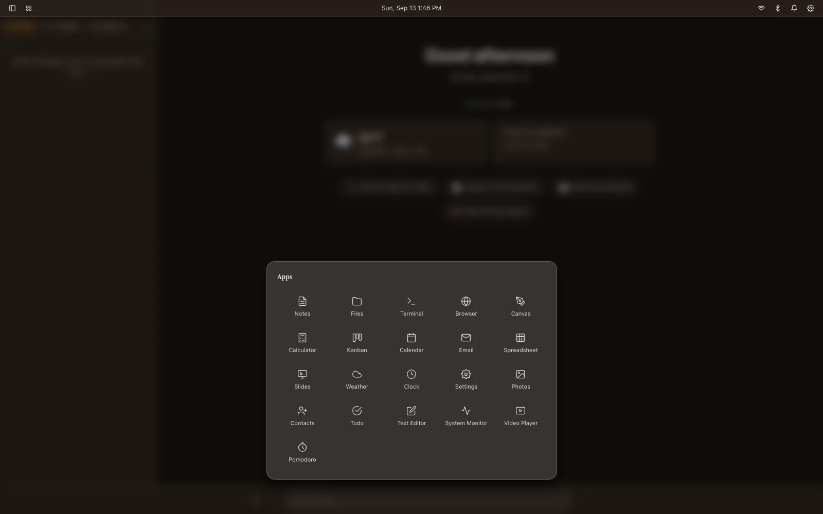 Luna OS app launcher